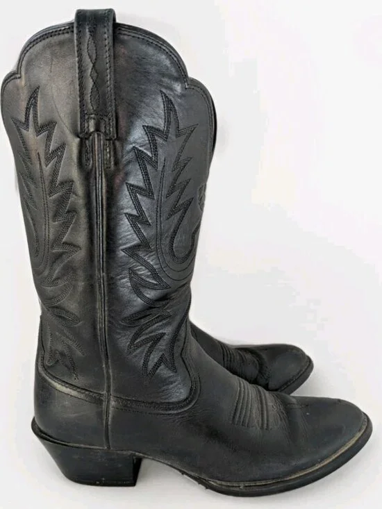 Ariat Heritage R Toe Western Boots Black Leather Women’s 7B Style 15701 Cowboy - Picture 1 of 16